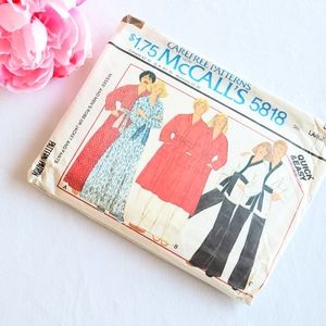 1977 McCall's 5818 Sewing Pattern Mens/Women's Robe, Jacket, Pants